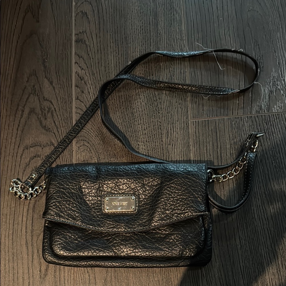 Black Leather Crossbody Bag Nine West